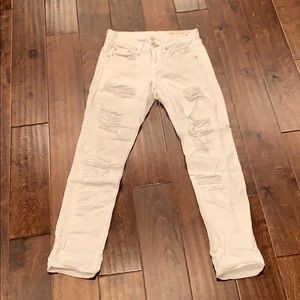 Rag & Bone White Distressed Boyfriend Jean